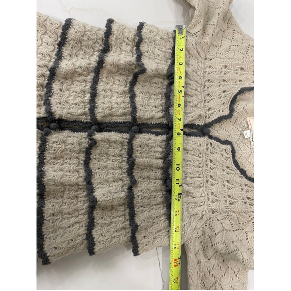 Odd Molly Y2K Wool Open Knit Crochet Cardigan Womens XS Coquette Fairy Ruffle - Picture 10 of 12